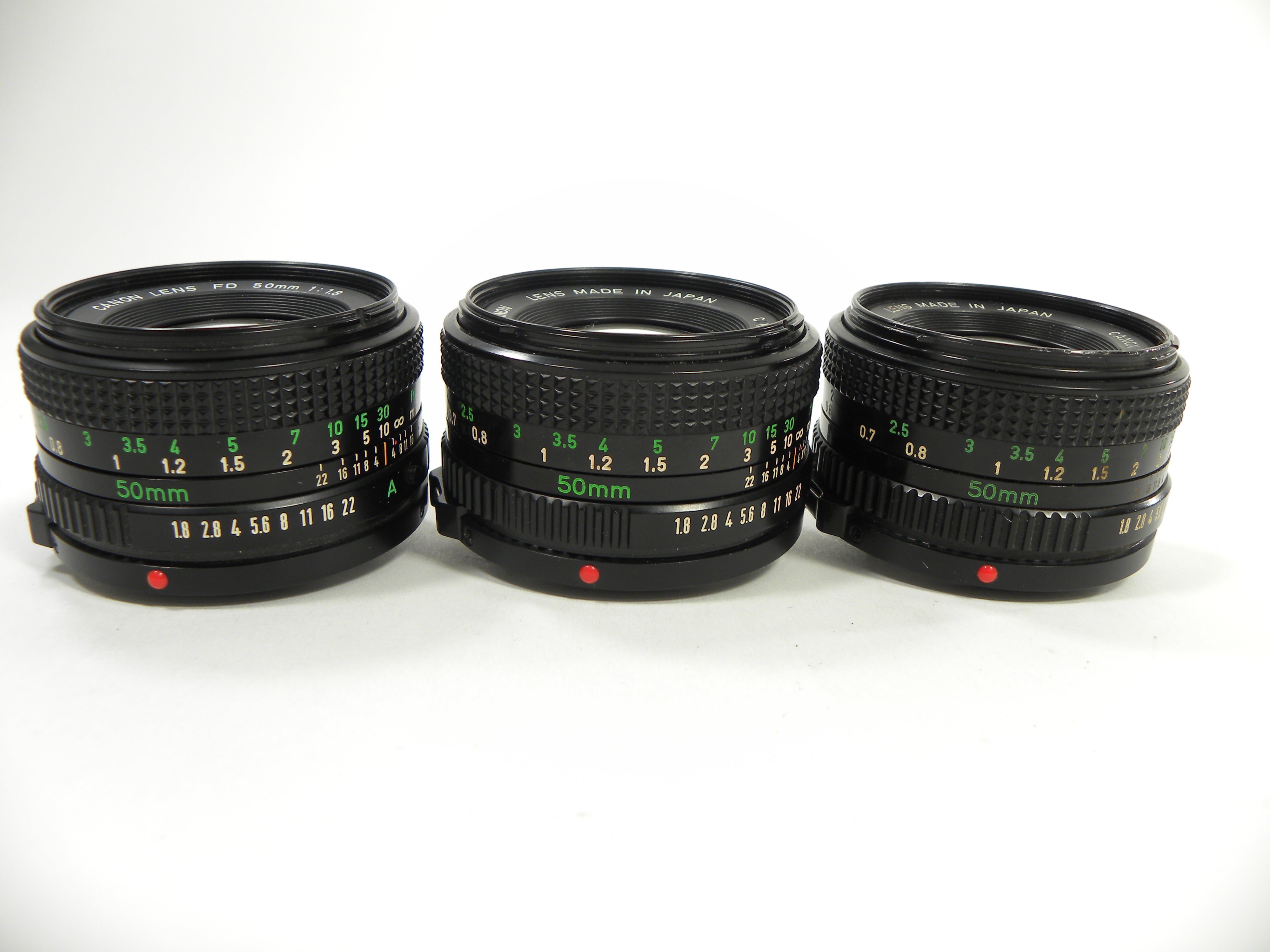 Canon FD 50mm f1.8 Lot of 3 lenses AS IS NO RETURNS!! – Camera