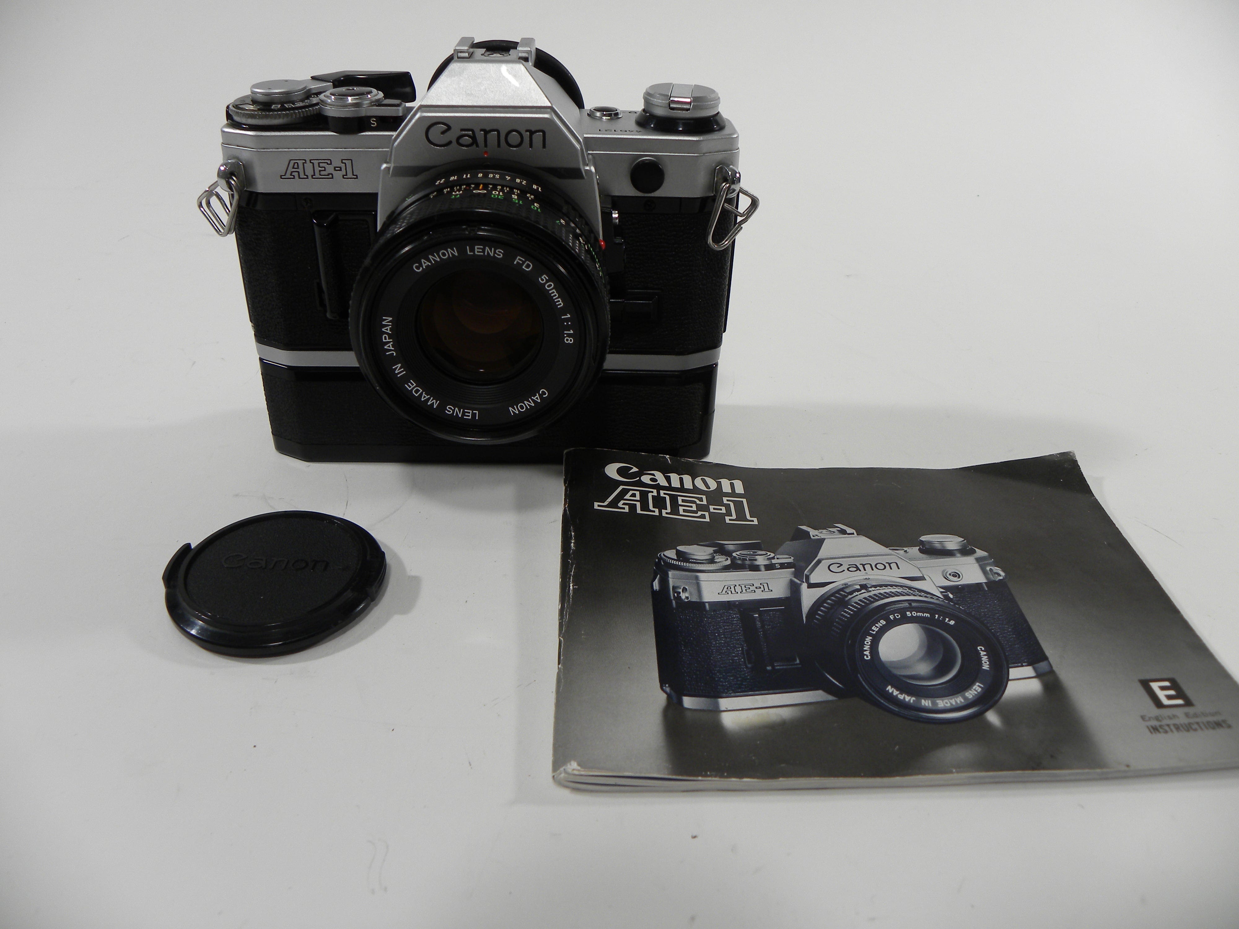 Canon AE-1 on sale 35mm Film Camera and Canon FD 50mm 1.8 Lens