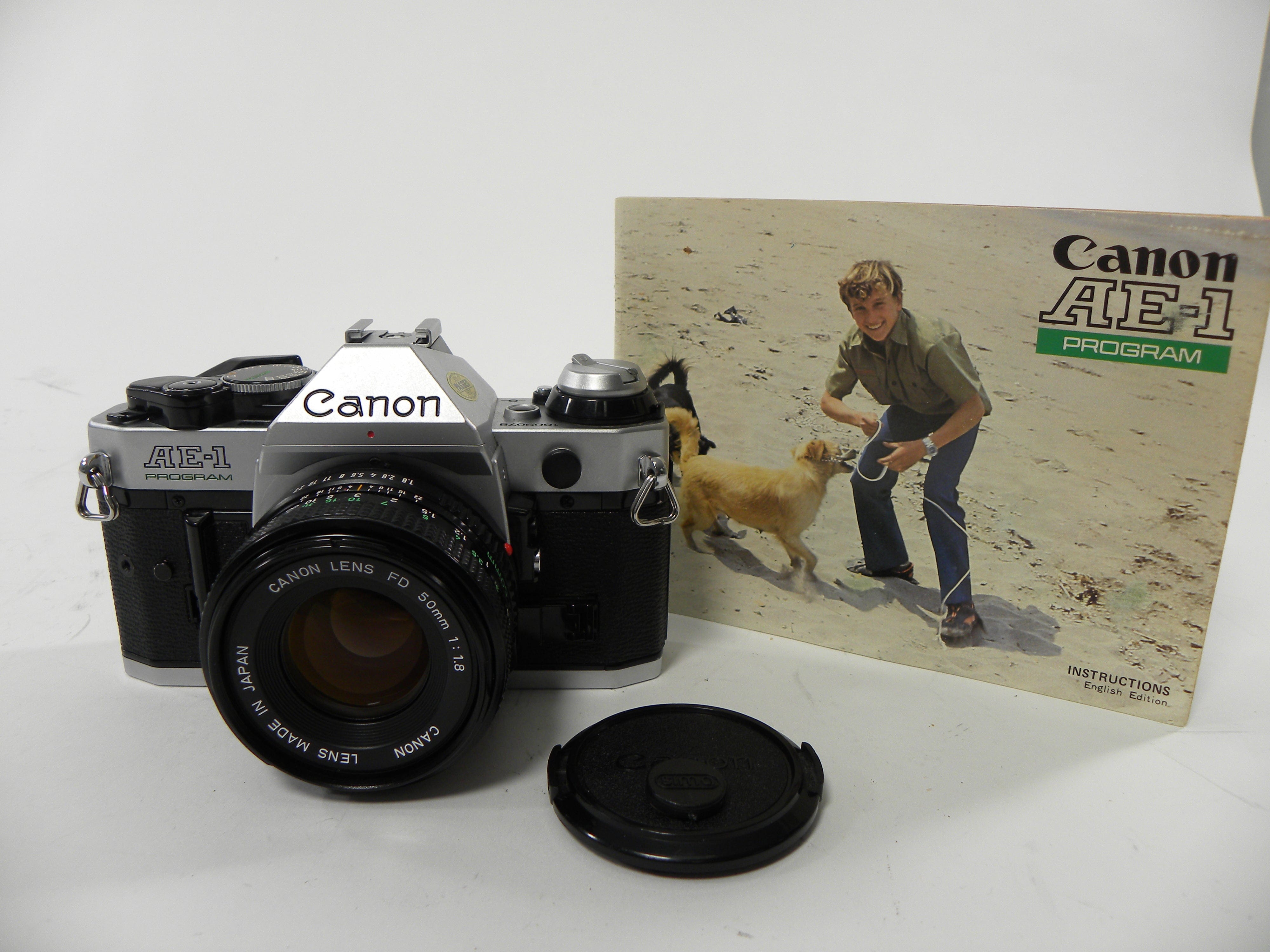 Canon AE-1 Program 35mm SLR Camera with a 50mm f/1.8 FD Lens