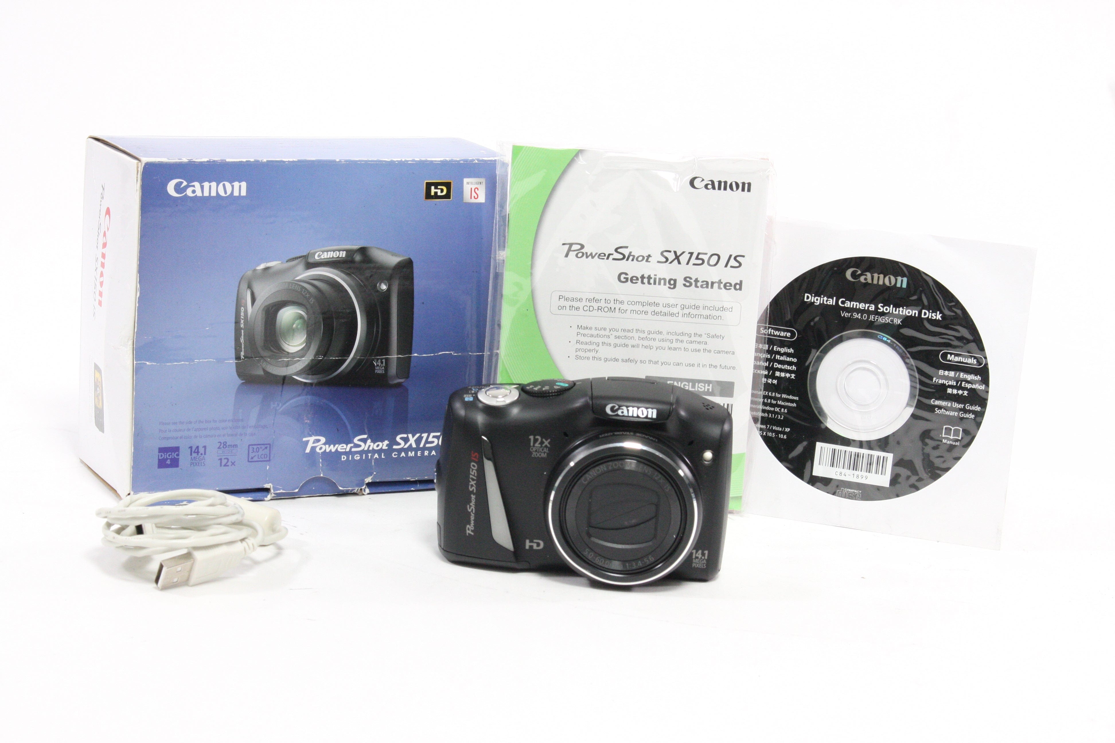 中古美品 Canon PowerShot SX150 IS ケース付き 中古美品 Canon