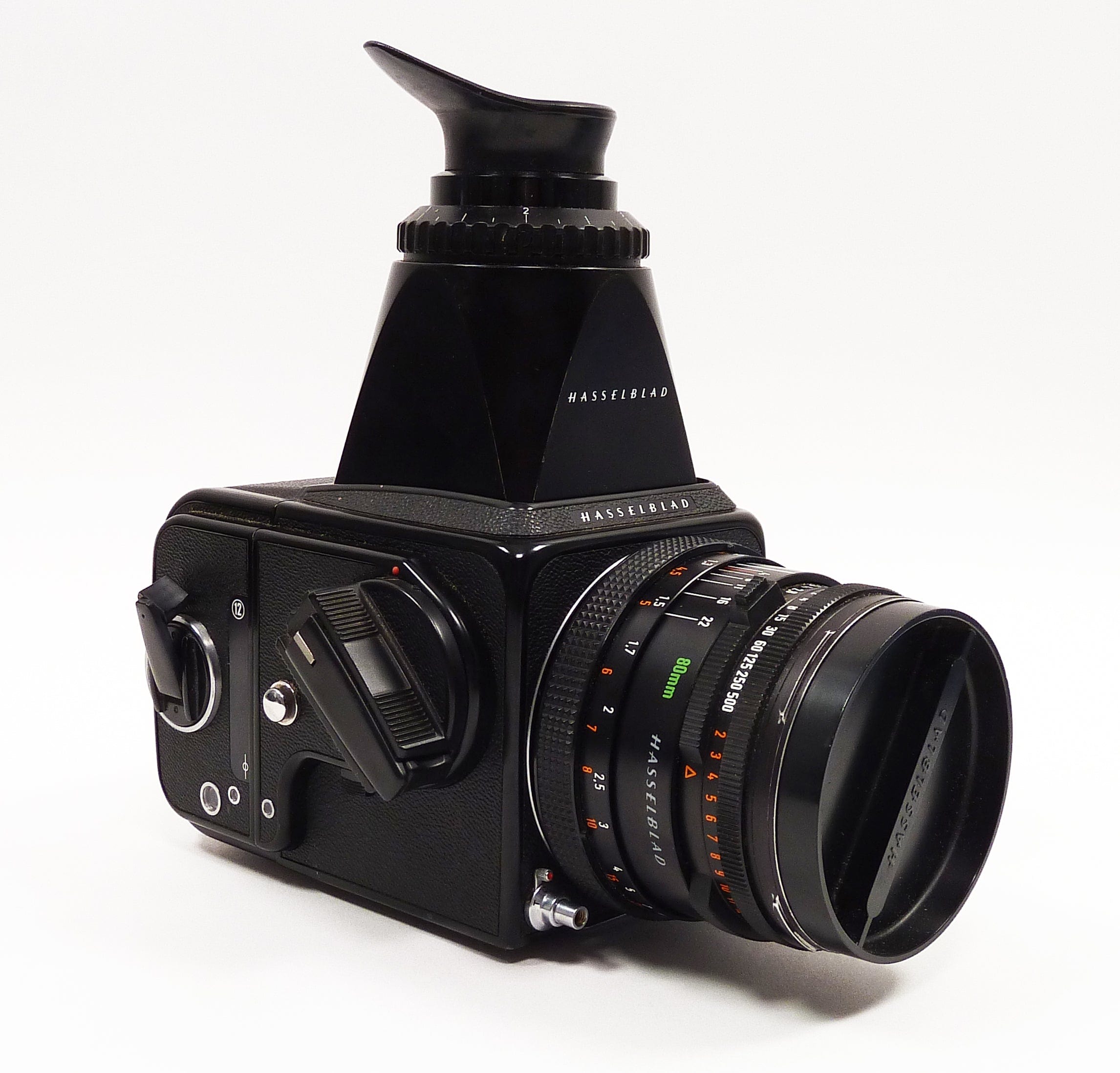 Hasselblad 500C/M Black with Planar 80mm f2.8 CF Lens-A12 Back and