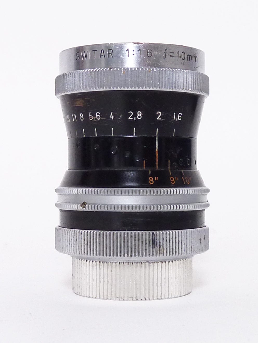 Kern-Paillard Switar 10mm f1.6 C Mount Lens with 12mm Kodak Finder