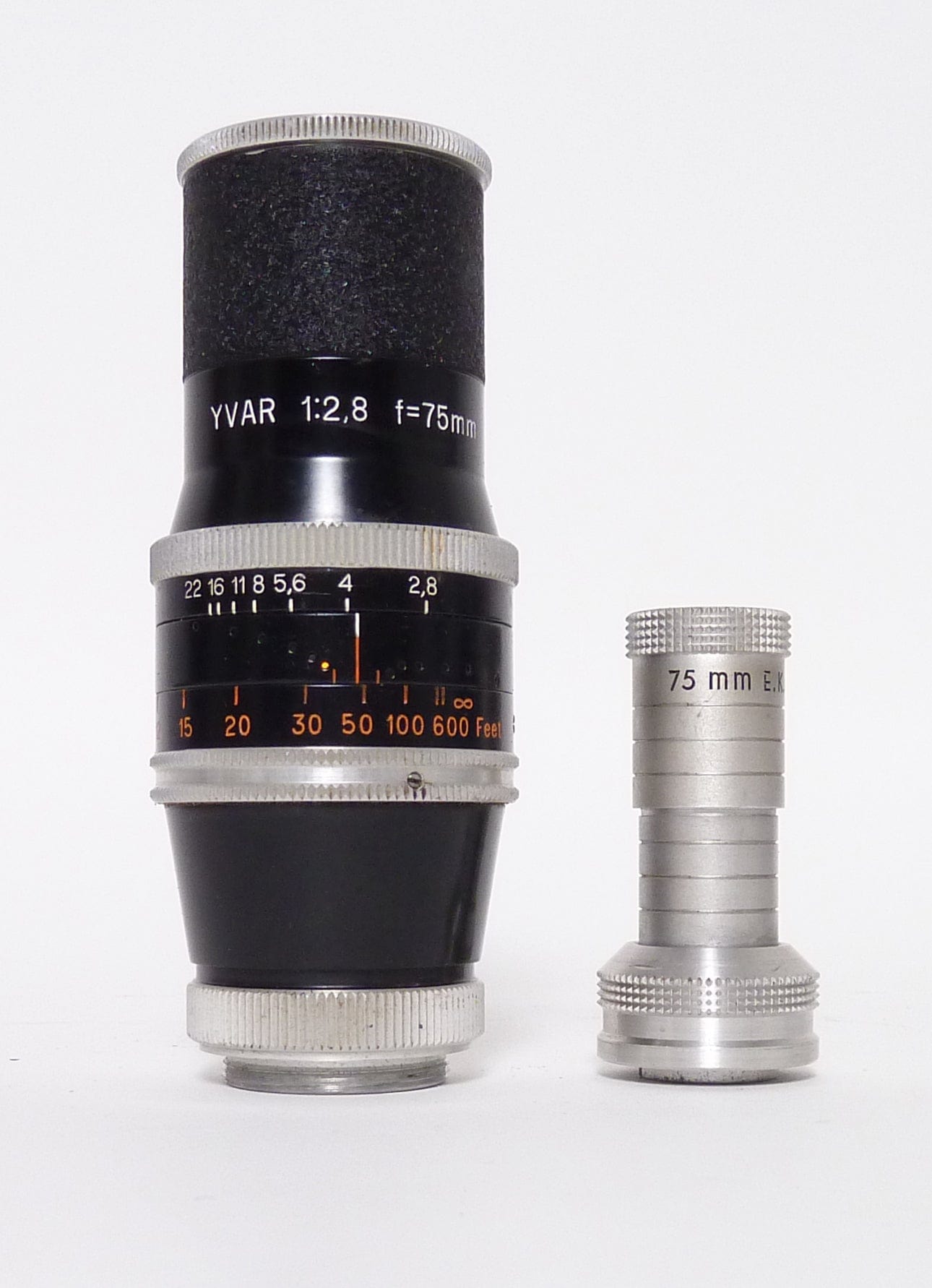 Kern-Paillard YVAR 75mm F2.8 C Mount Lens with Kodak Viewfinder