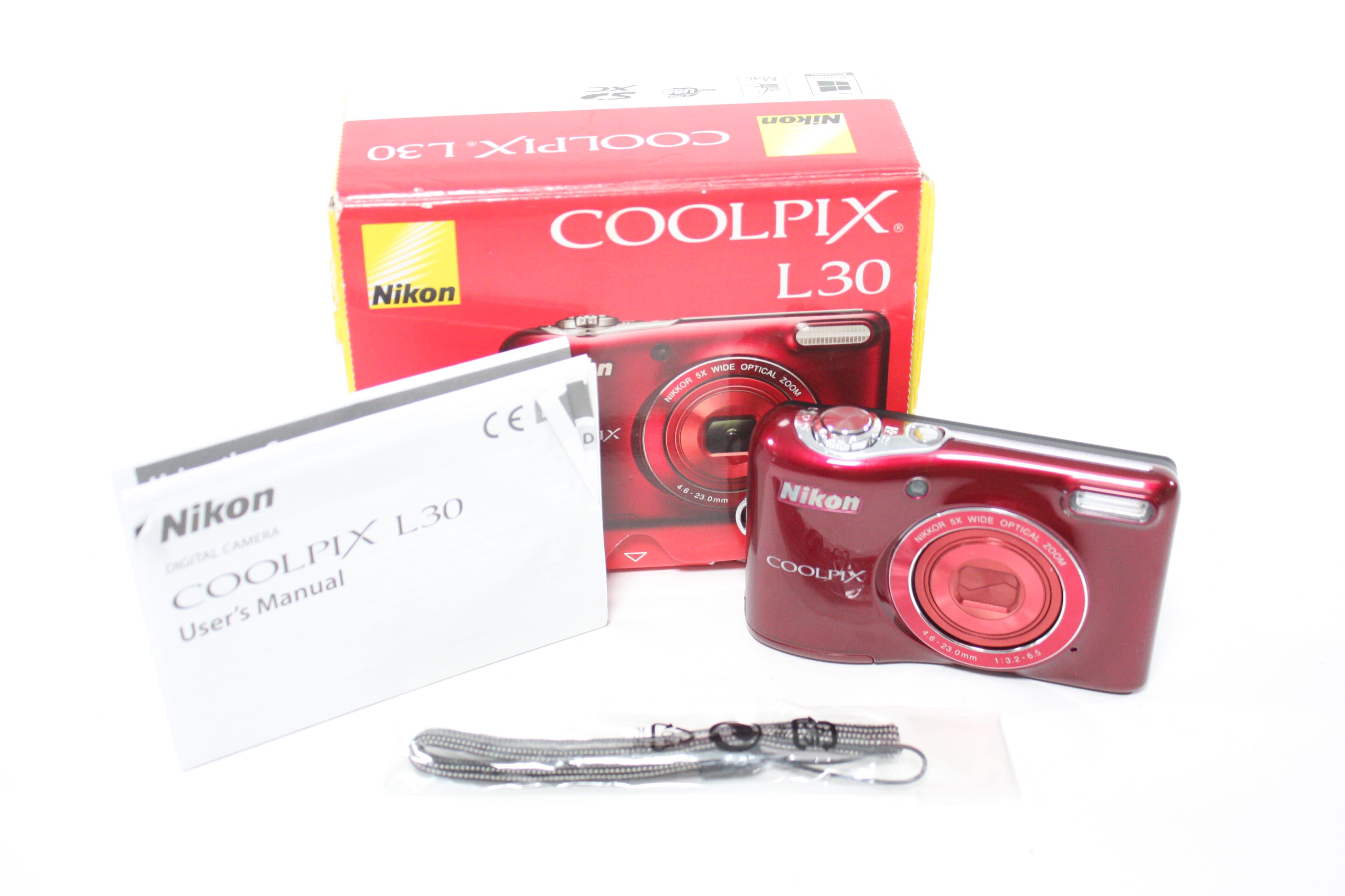 Nikon Coolpix L30 Digital Point and Shoot Camera 5x Zoom 20.1mp 