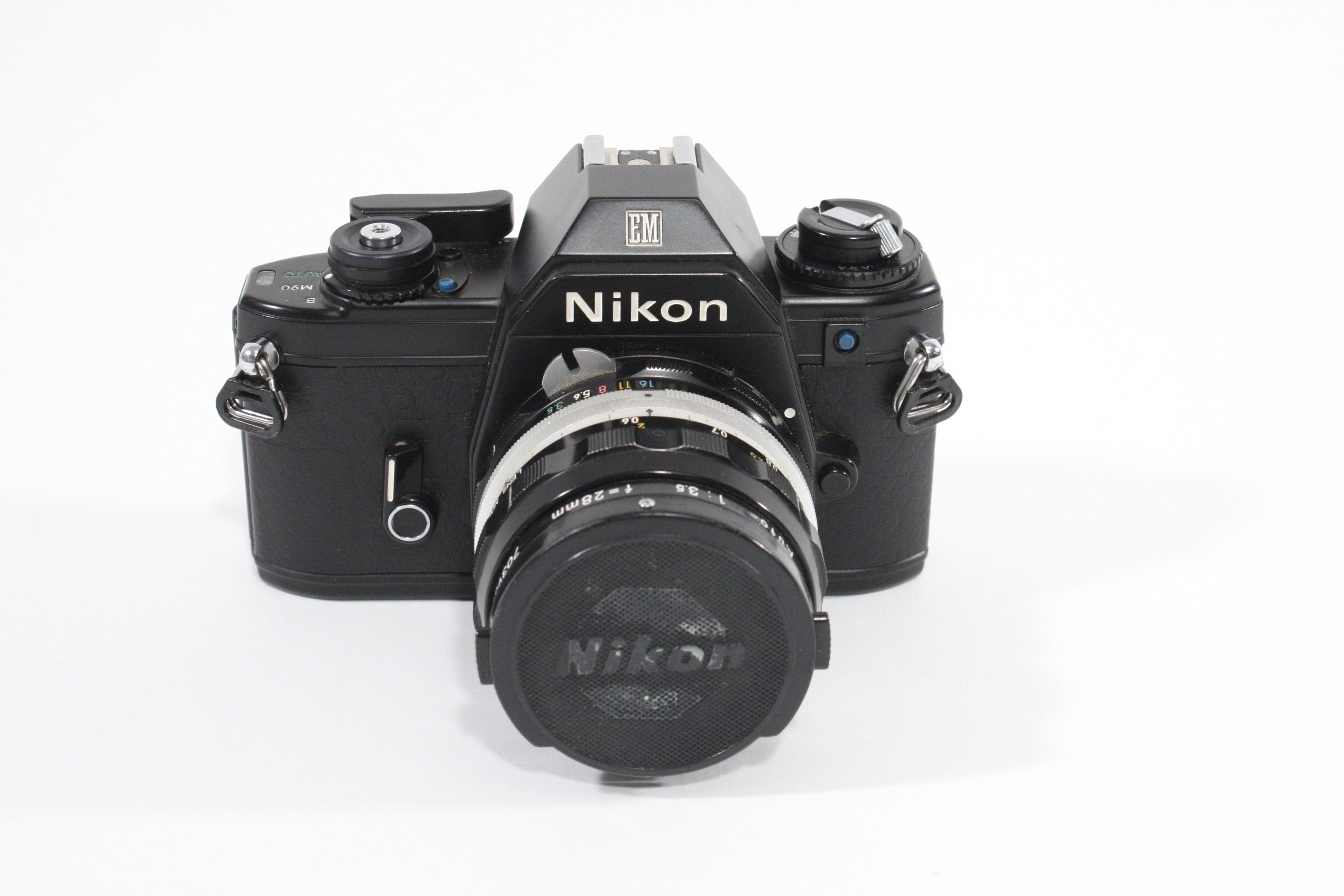 H Auto Nikon 28mm F3 Nikon EM 35mm Film Camera W/Nikkor-H Auto