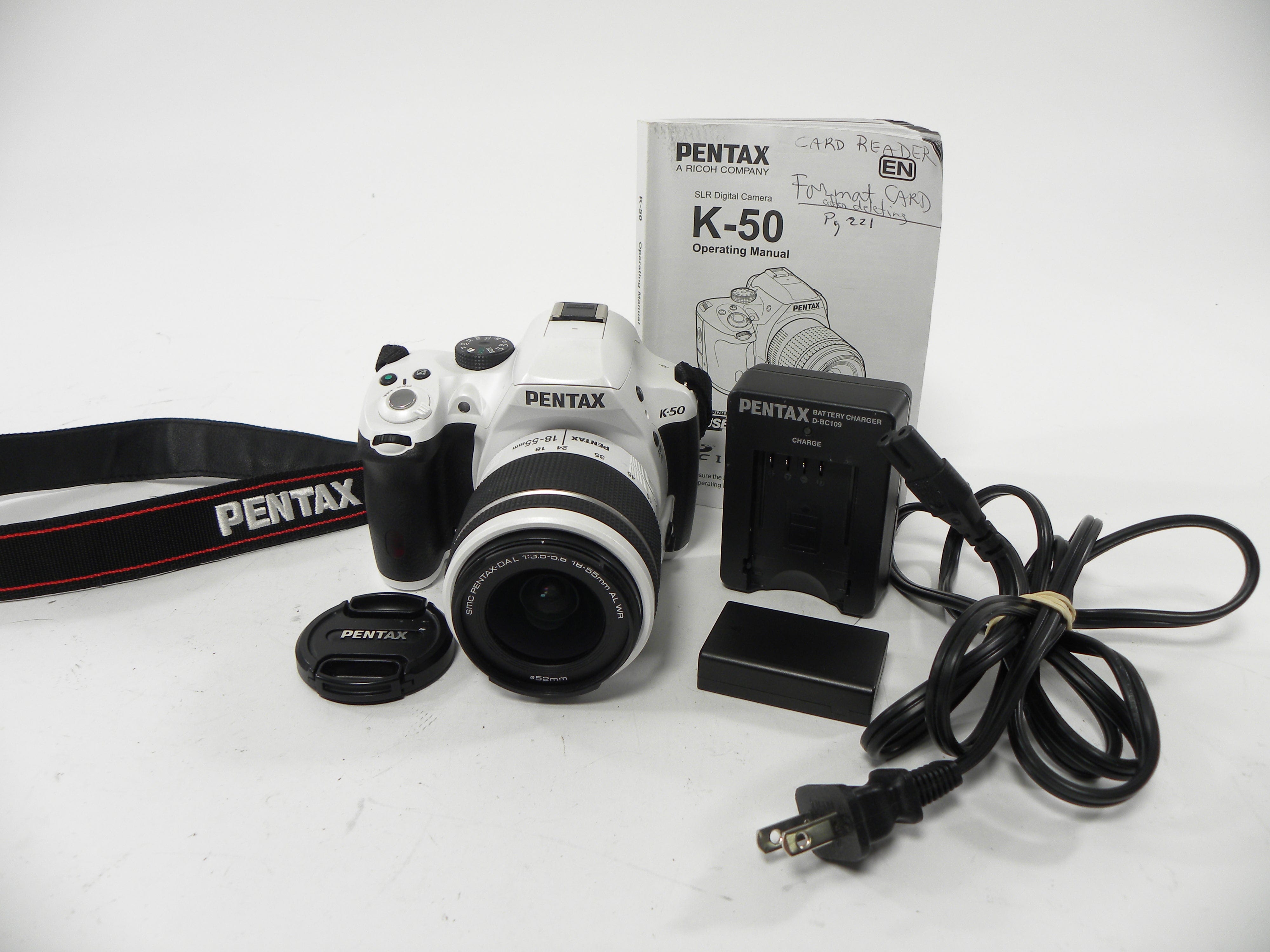 Pentax K-50 SR 16.3mp Digital SLR w/Pentax-DAL 18-55 AL WR Shutter 