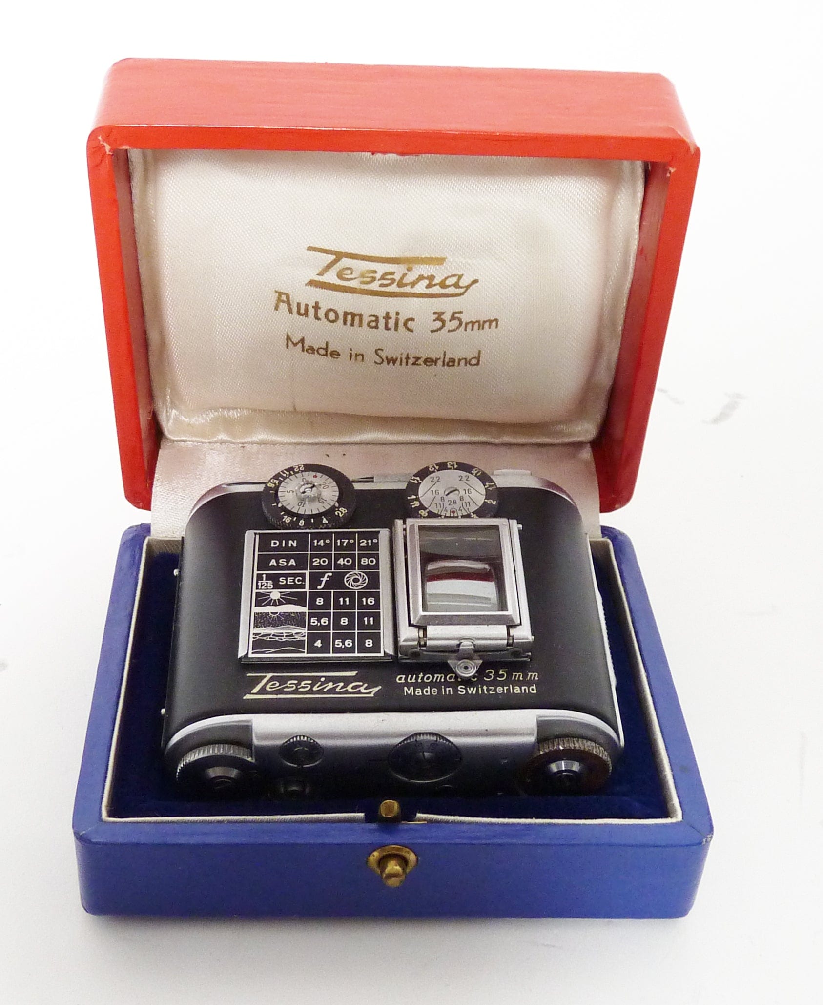 Tessina automatic 35 フィルムカメラ Tessina Automatic 35 Miniature Camera in Original Box Case and