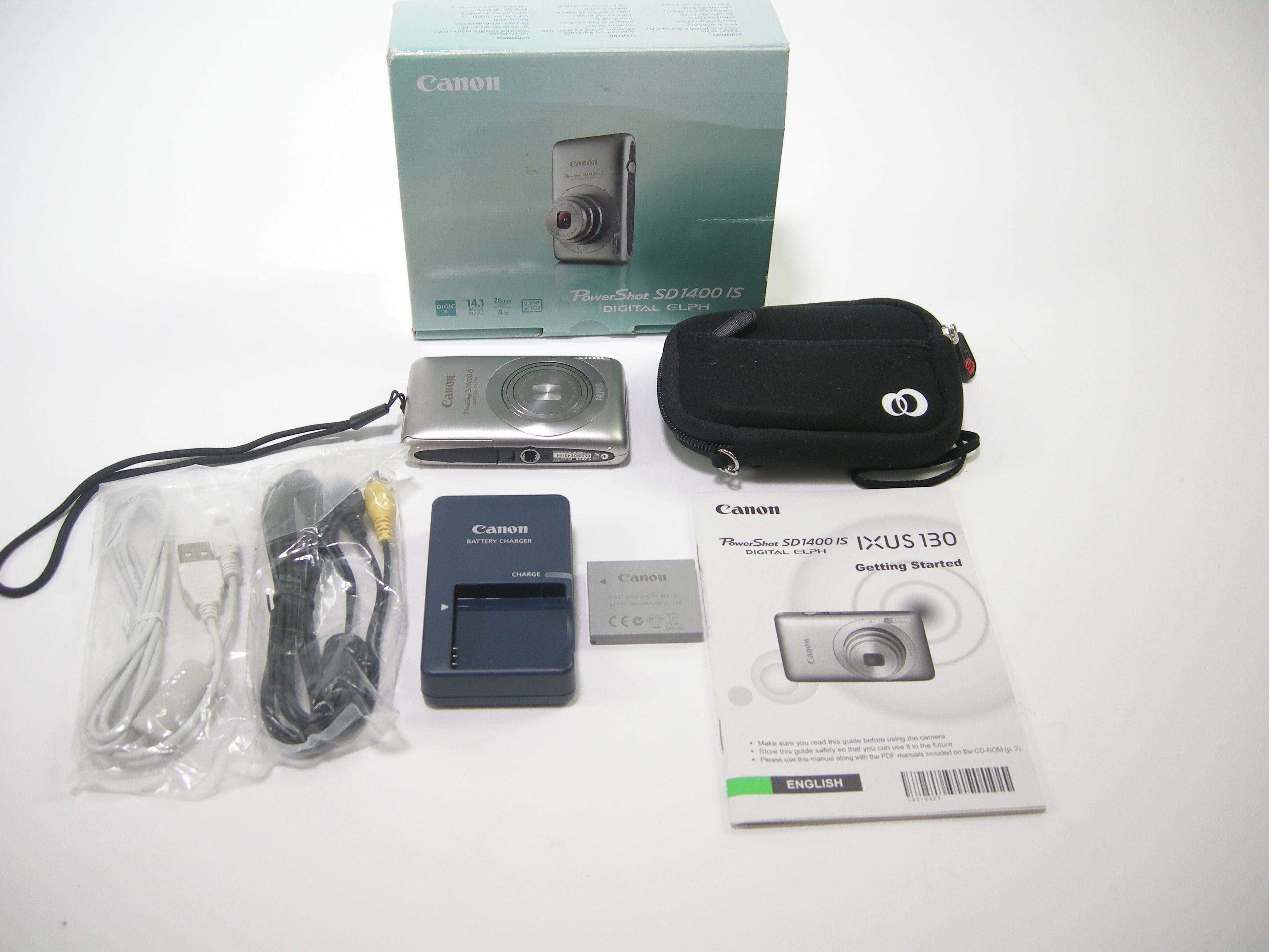 Canon powershot sd 1400 with deals 2 sd cards battery and case