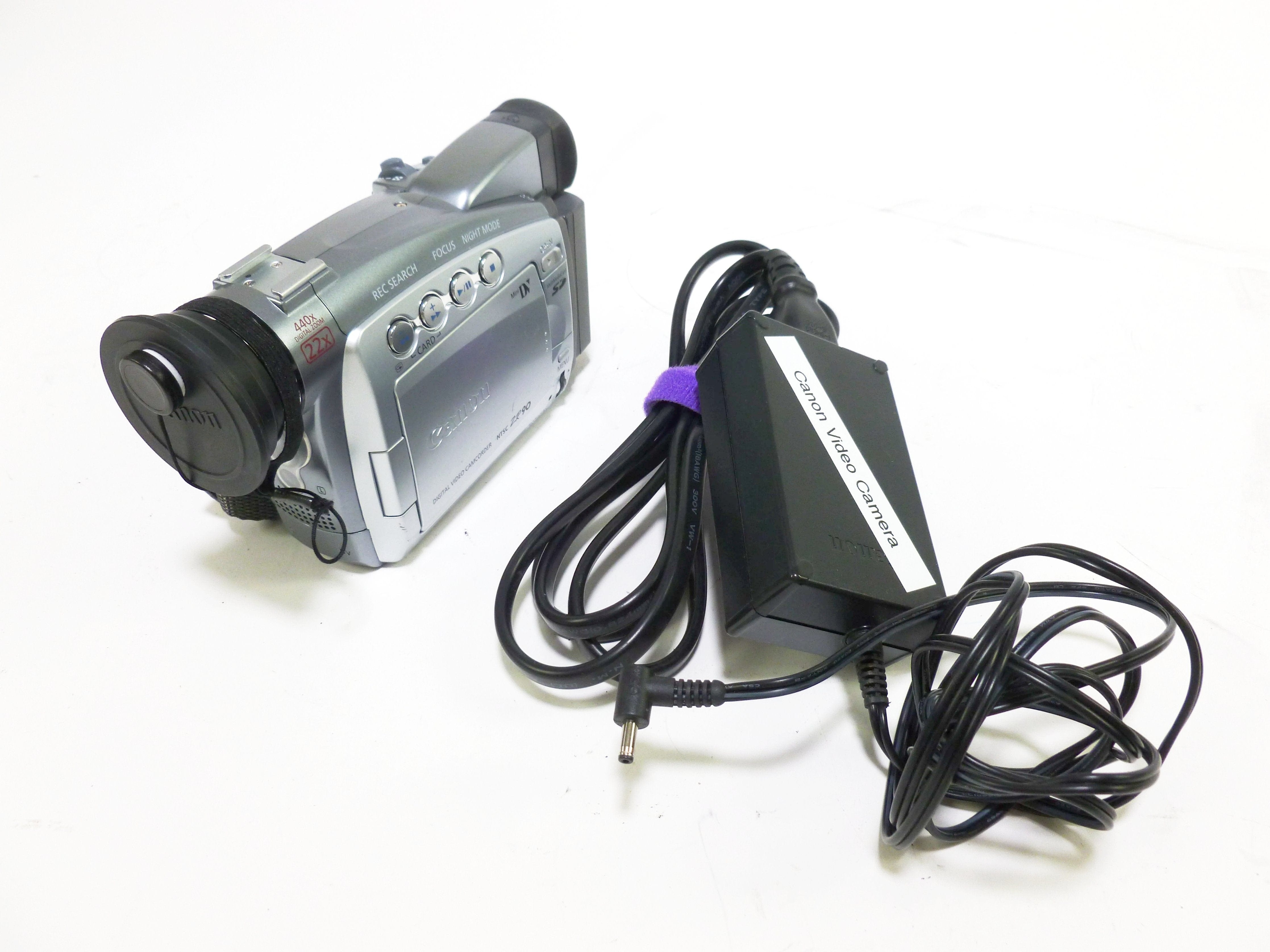 Canon ZR90 Mini DV Camcorder with Wide-Angle Attachment – Camera