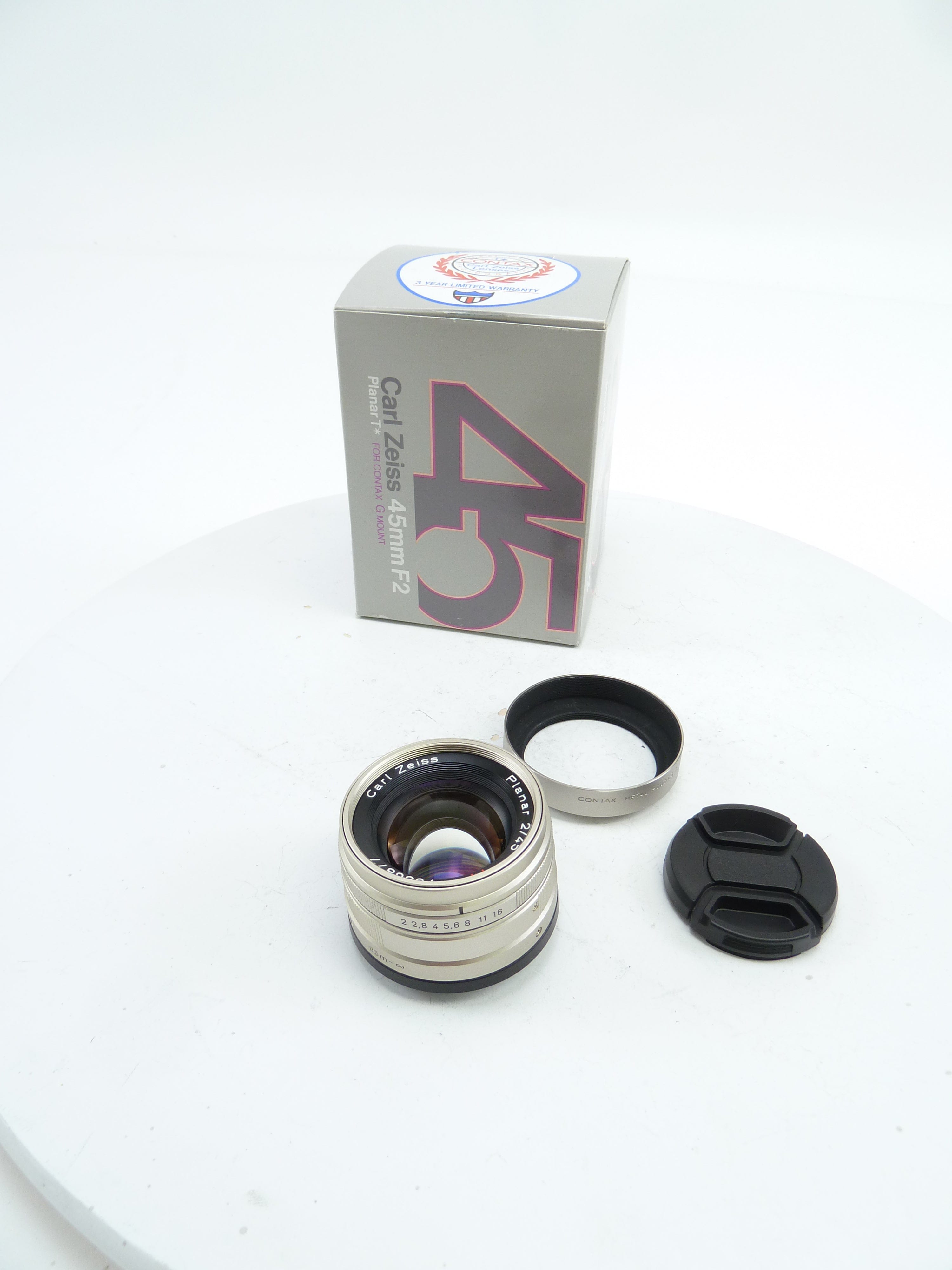 Contax G Series 45MM F2 Carl Zeiss Planar T* Lens