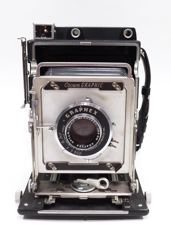 Graflex Crown Graphic 4x5 with Light Sabre Flash and Holders in Case