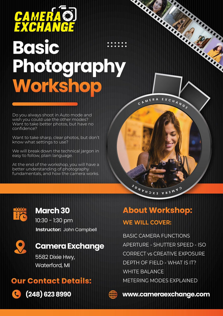 Basic Photography Workshop - March 2024 Classes Camera Exchange BasicPhotoMar24