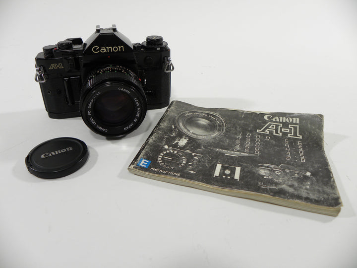 Canon A-1 35mm SLR camera (Black) w/FD 50mm f1.4 35mm Film Cameras - 35mm SLR Cameras - 35mm SLR Student Cameras Canon 1371374