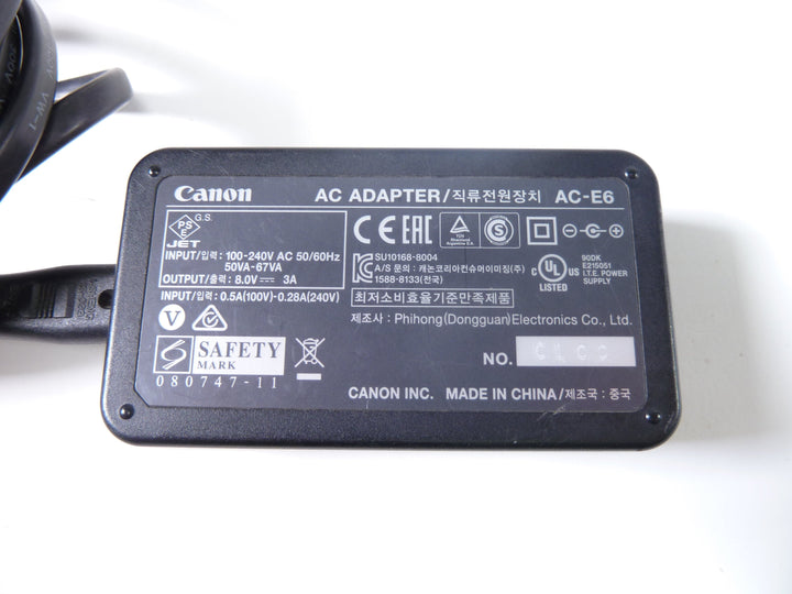 Canon AC-E6 With DR-E6 Coupler Battery Cables Canon 110923357