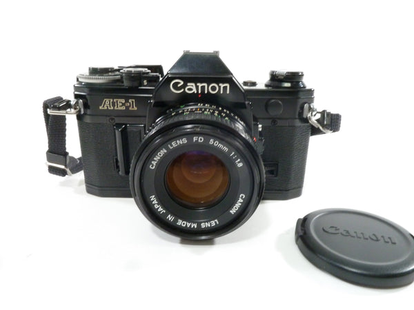 Canon AE-1 35mm SLR (Black) w/FD 50mm f1.8 35mm Film Cameras - 35mm SLR Cameras - 35mm SLR Student Cameras Canon 3480978