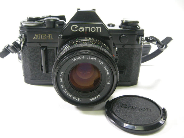 Canon AE-1 35mm SLR Camera (Black) w/FD 50mm f1.8 35mm Film Cameras - 35mm SLR Cameras - 35mm SLR Student Cameras Canon 4308544