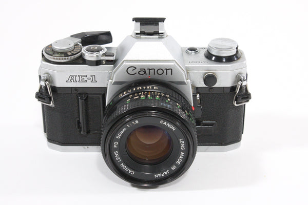 Canon AE-1 w/50mm F1.8 Lens (Chrome) 35mm Film Cameras - 35mm SLR Cameras - 35mm SLR Student Cameras Canon 1416821