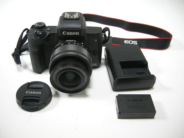 Canon EOS M50 Mark II 24.1mp Mirrorless Digital camera w/15-45mm Shutter Ct. >2000 Digital Cameras - Digital Mirrorless Cameras Canon 202052011496