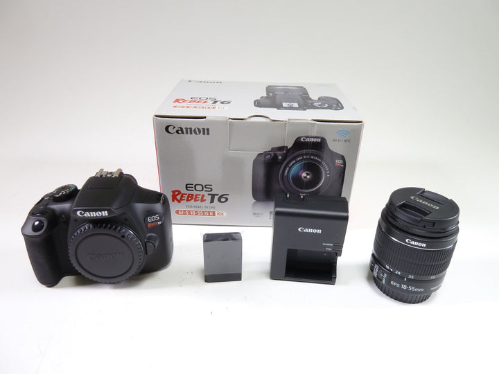 Canon EOS Rebel T6 w/ 18-55mm IS II Shutter Count 1 Digital Cameras - Digital SLR Cameras Canon 442074025566