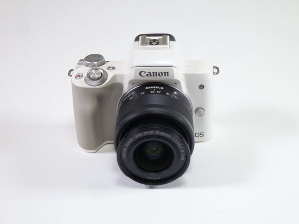 Canon M50 Digital Camera (White) w/15-45mm EF-M F3.5-6.3 IS STM Lens Digital Cameras - Digital Mirrorless Cameras Canon 922040003635