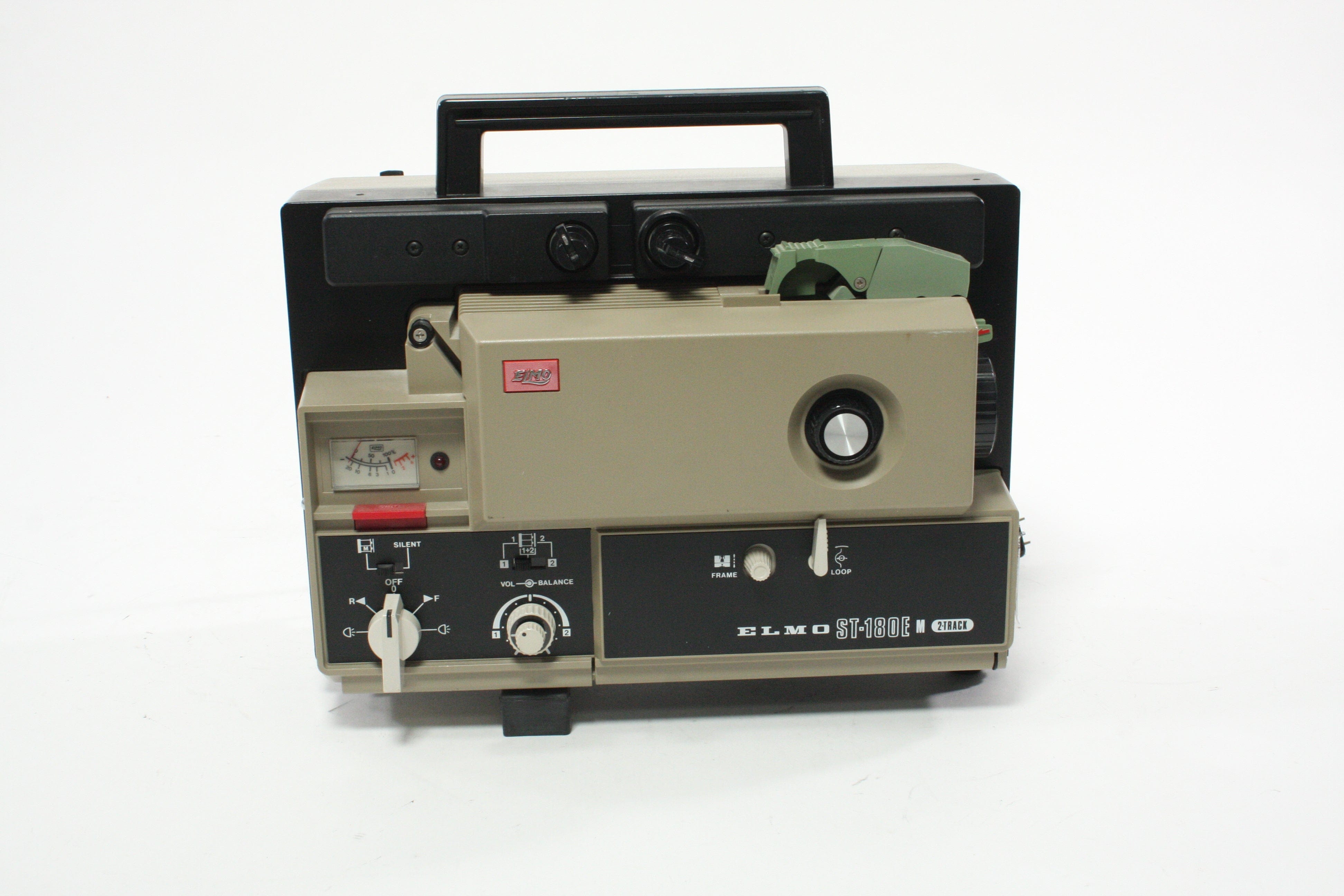 Elmo ST-180E M 2-Track Super 8 Sound Projector with 15-25mm f/1.3