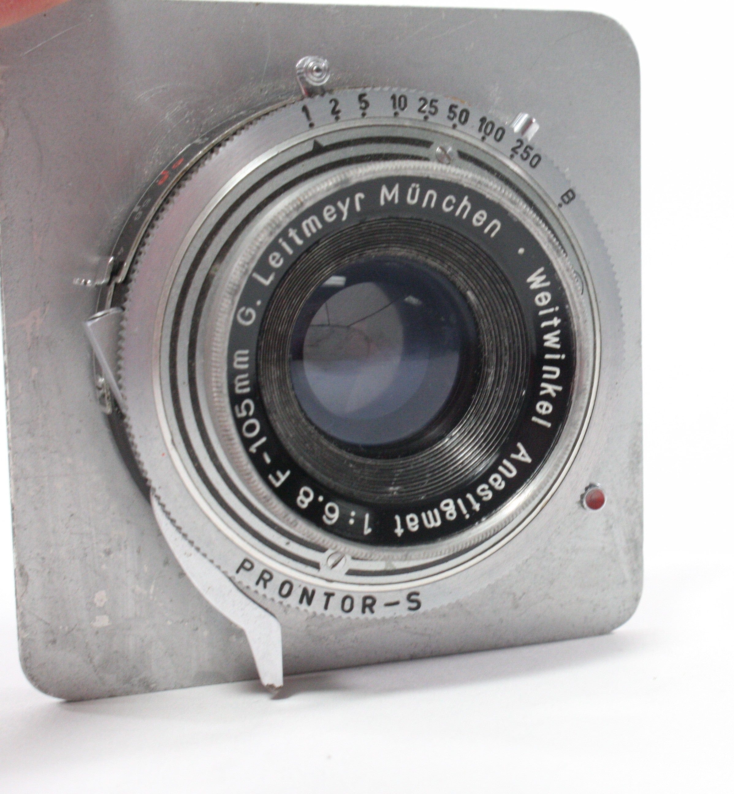 G. Leitmeyr Muchen Weitwinkel Anstigmat 105mm f/6.8 with Prontor-S Shu ...