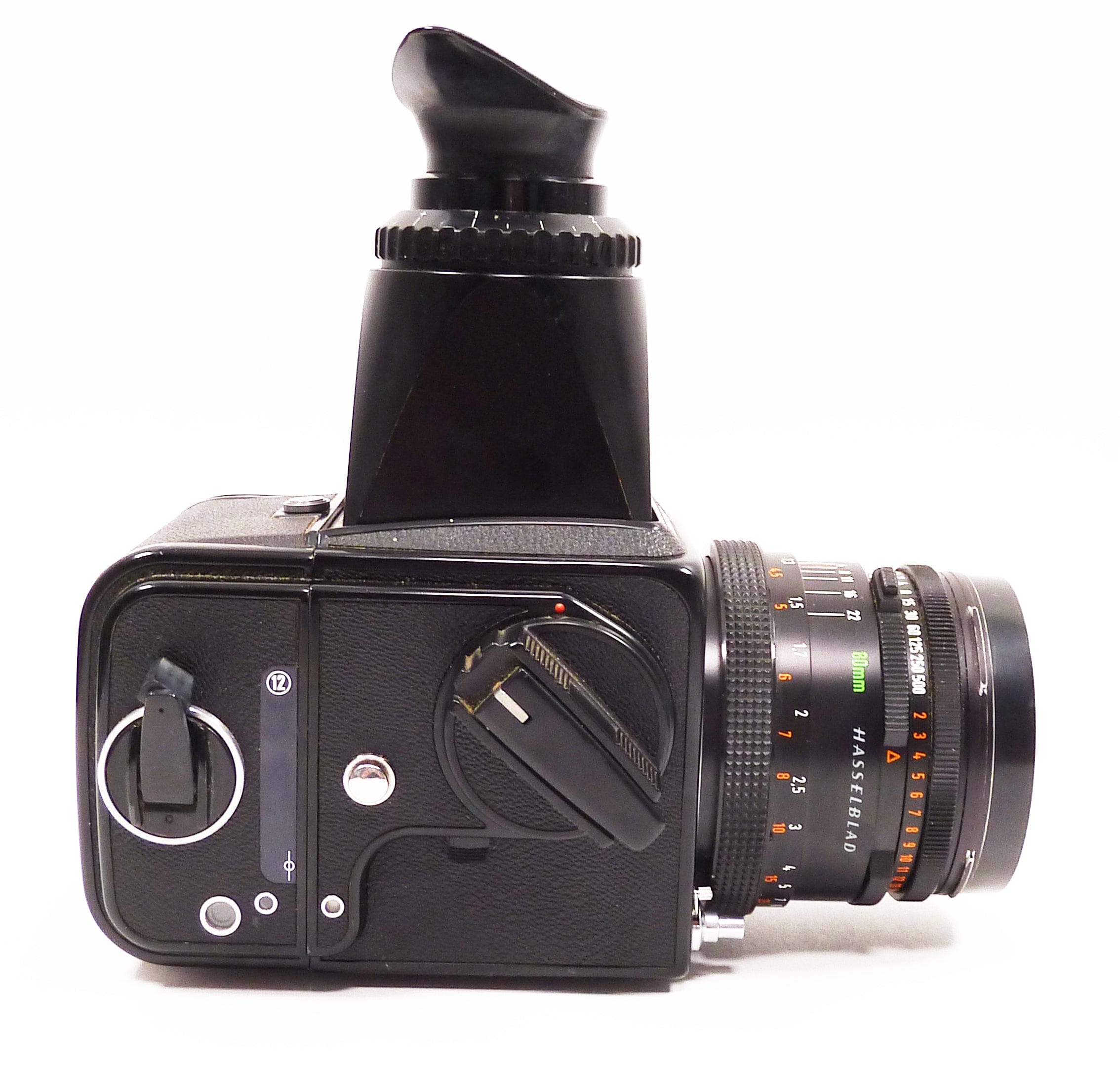 Hasselblad 500C/M Black with Planar 80mm f2.8 CF Lens-A12 Back and