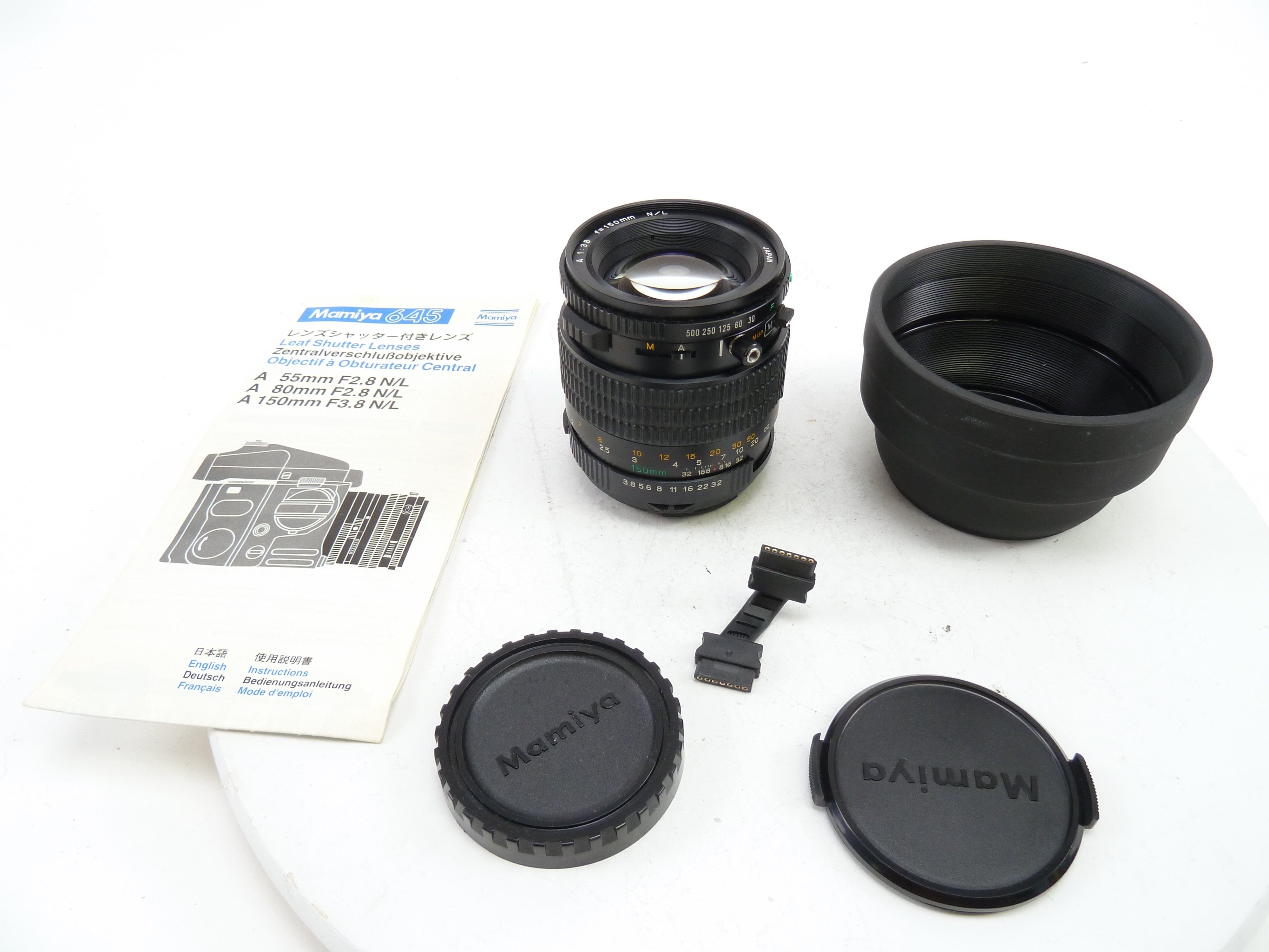 Mamiya 645 Pro 150MM F3.8 N/L Leaf Shutter Lens is Connecting