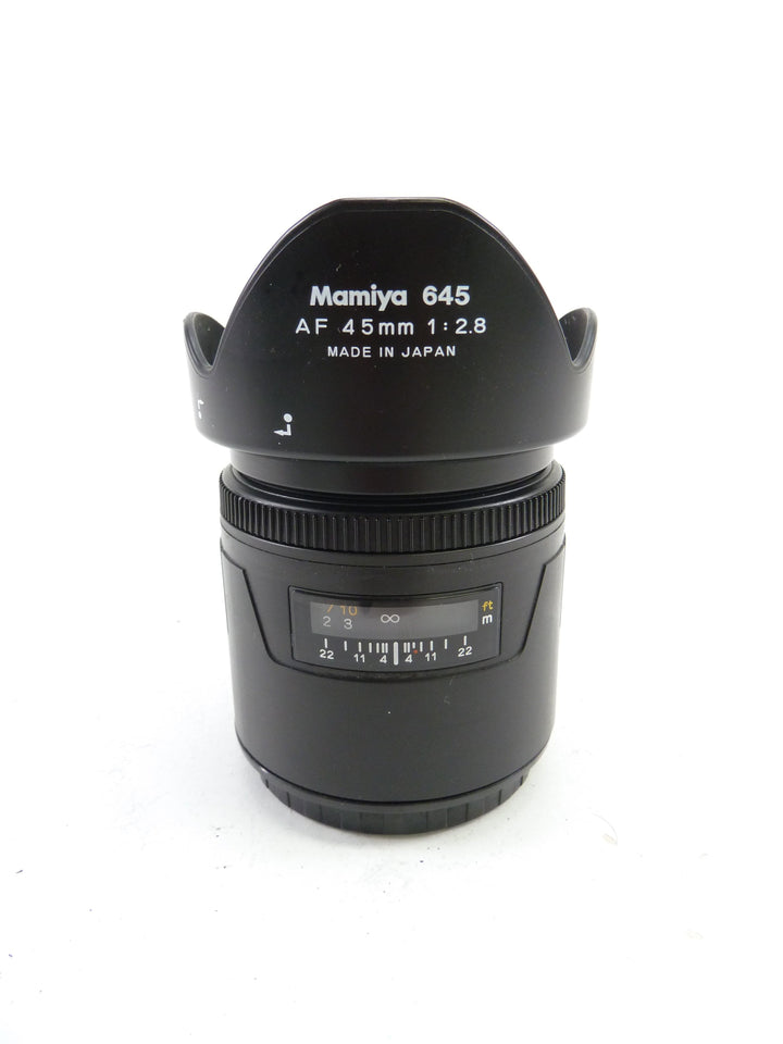 Mamiya 645AF 45MM F2.8 Lens with Hood for all Mamiya & Phase One 645AF, in EC Medium Format Equipment - Medium Format Lenses - Mamiya 645 AF Mount Mamiya 12152028