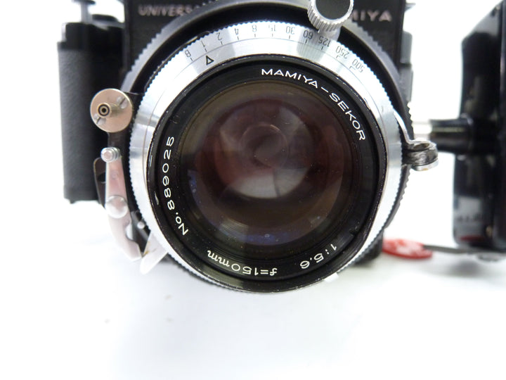 Mamiya Black Universal Kit with 150MM F5.6 Lens and 6X9 Film Back Medium Format Equipment - Medium Format Cameras - Medium Format Specialty Cameras Mamiya 8162308