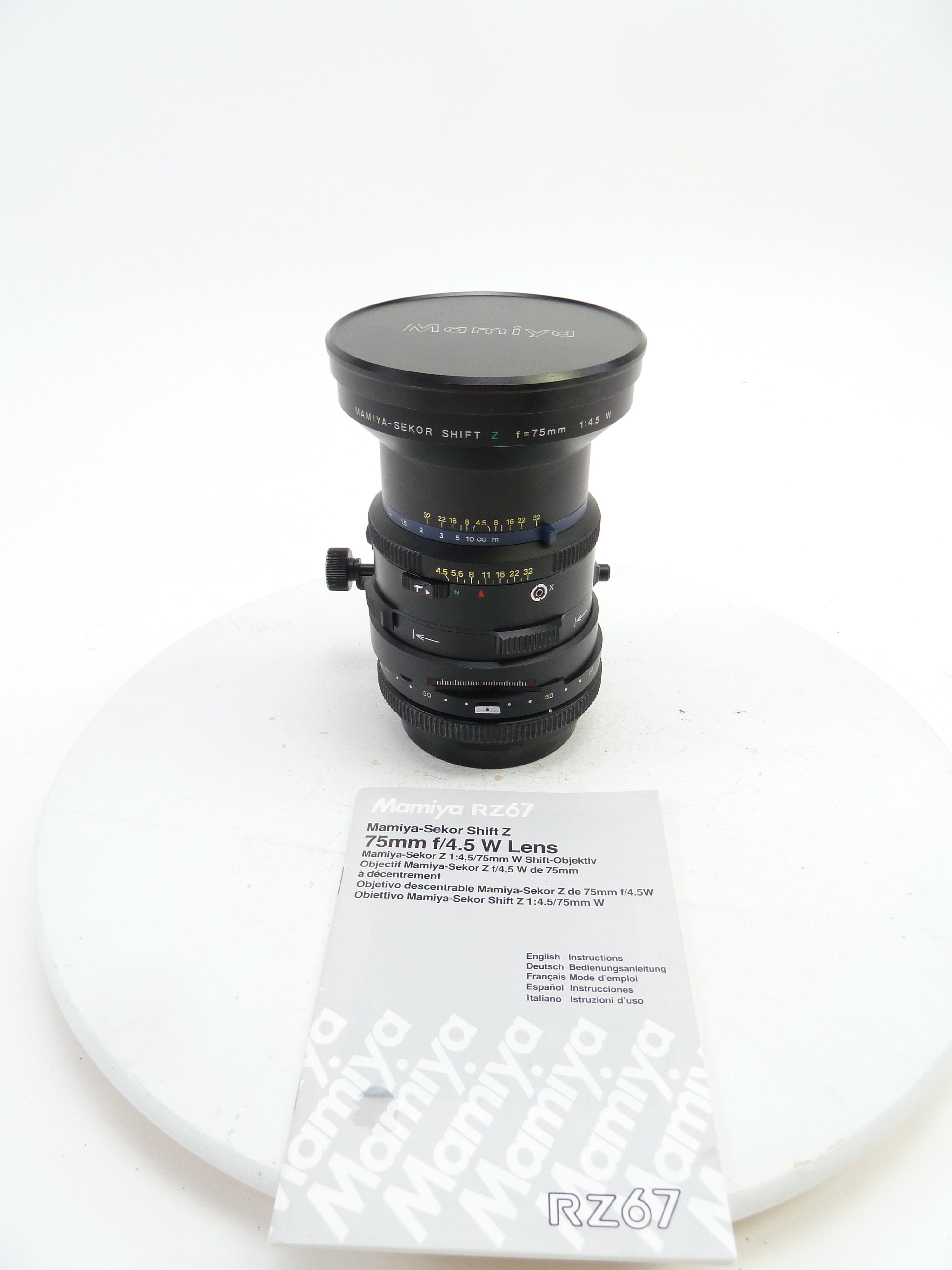 【美品】Mamiya RZ67シフトレンズ SEKOR Z 75mm f/4.5 As-Is】Mamiya Sekor Z SHIFT 75mm f/4.5 For RZ67 Pro II D from