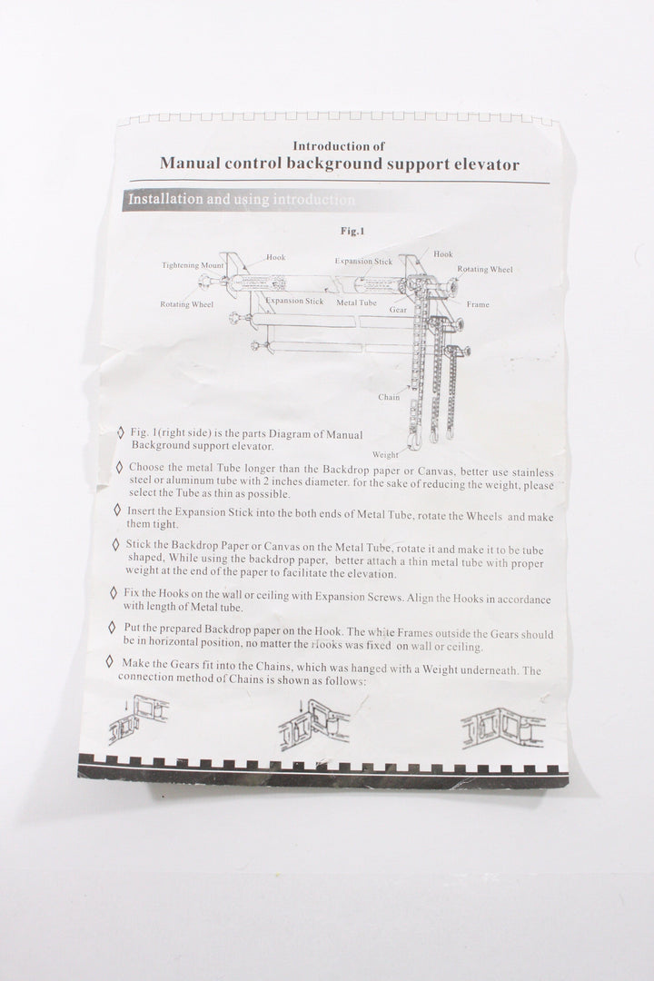 Manual Control Background Wall Mount System Backdrops and Stands Generic 0906241131