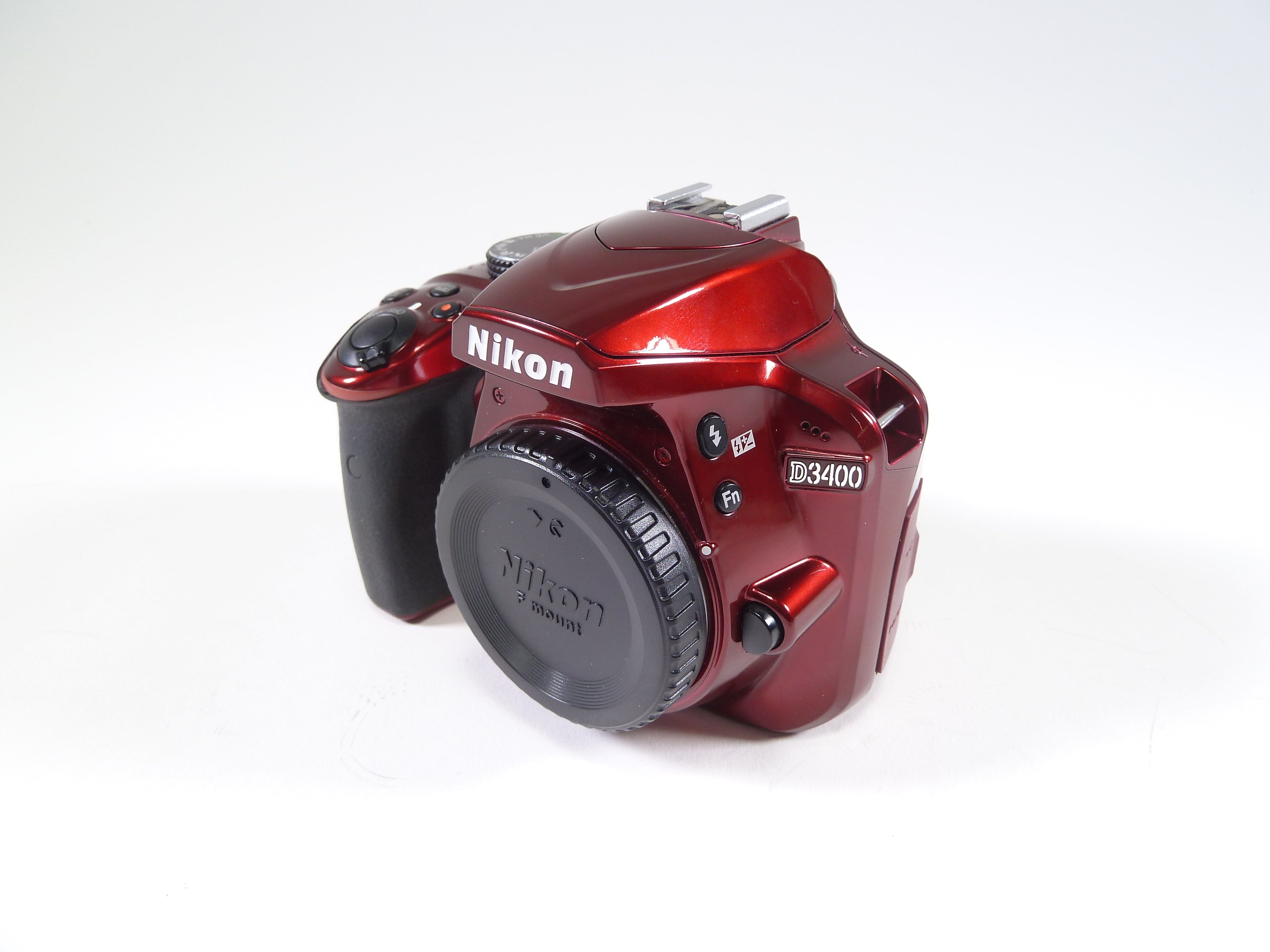 Nikon D3400 (RED) w/ 18-55mm VR AF-P Lens Shutter Count 8282