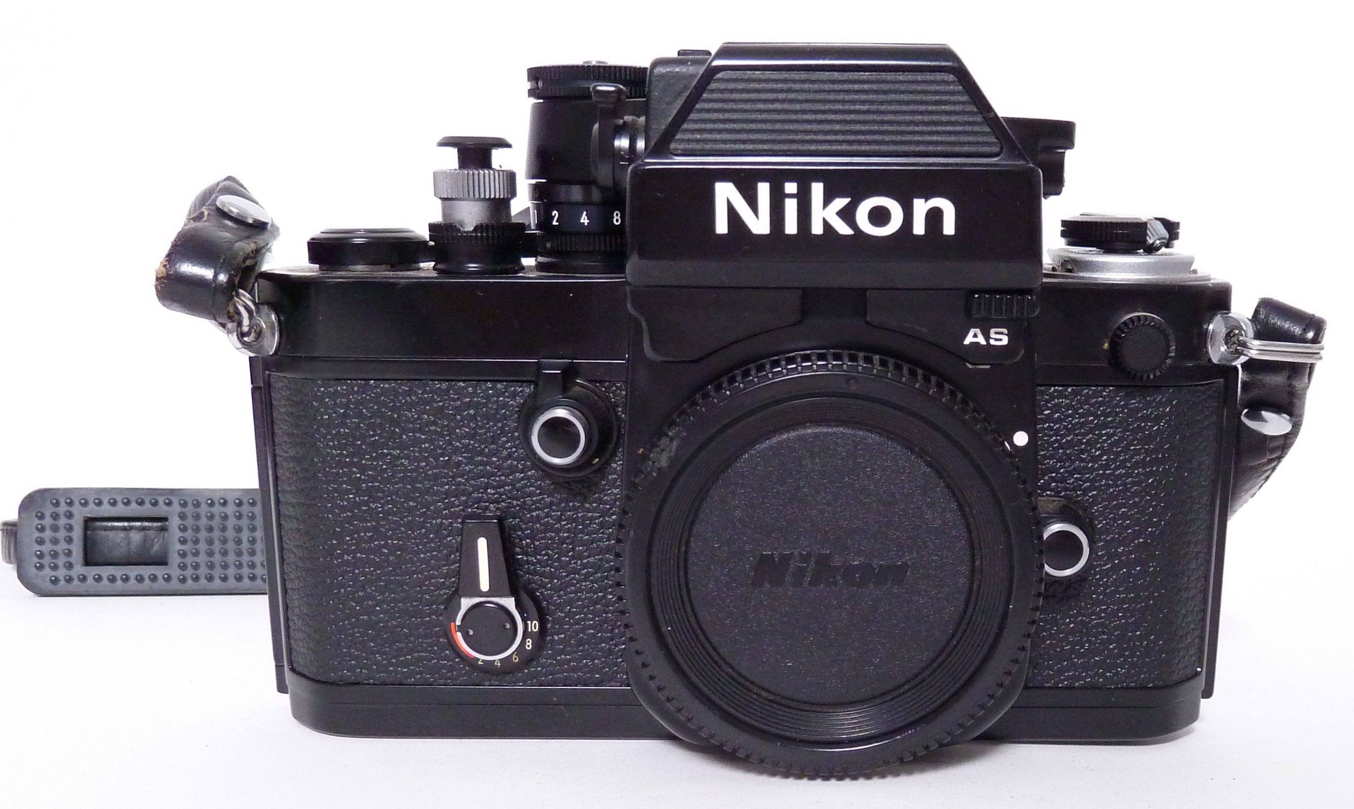 Nikon F2AS Black Body with working DP-12 Prism and Case – Camera