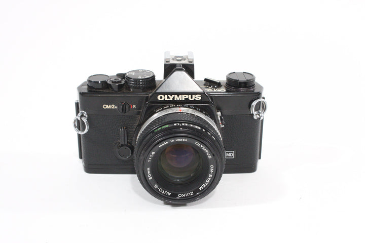 Olympus OM-2n (Black) with Zuiko Auto-S 50mm F1.8 35mm Film Cameras - 35mm SLR Cameras Olympus 1027319