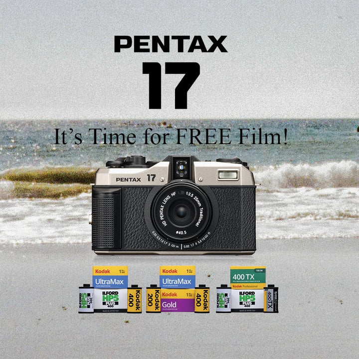 Pentax 17 35mm Half Frame Camera - Dark Silver - $50 Worth of Free Film Included! 35mm Film Cameras - 35mm Rangefinder or Viewfinder Camera Pentax RICOH18928-RIM