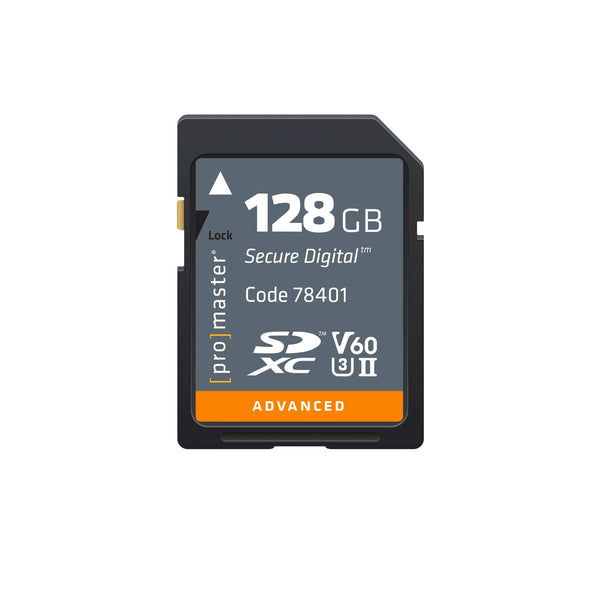 Promaster SDXC 128gb Advanced UHS-II V60 Memory Card Memory Cards Promaster PRO78401