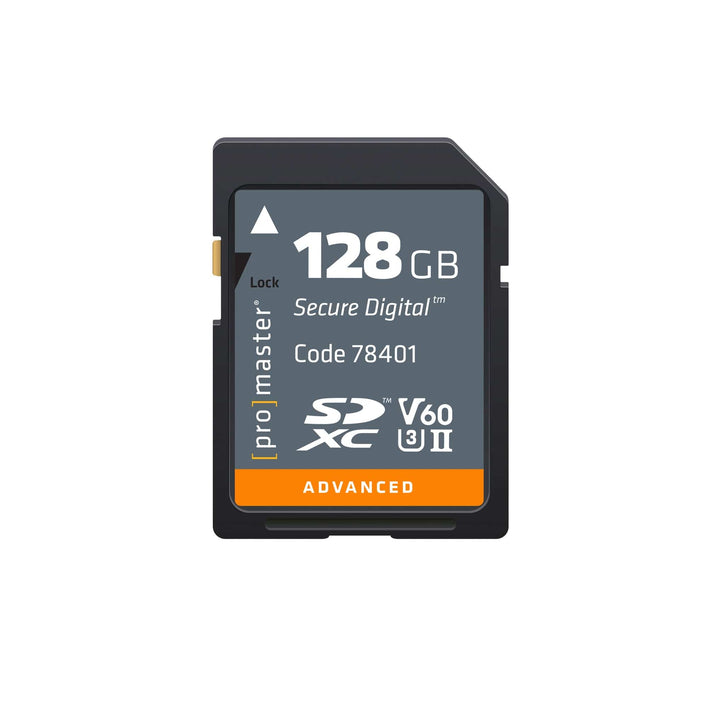 Promaster SDXC 128gb Advanced UHS-II V60 Memory Card Memory Cards Promaster PRO78401