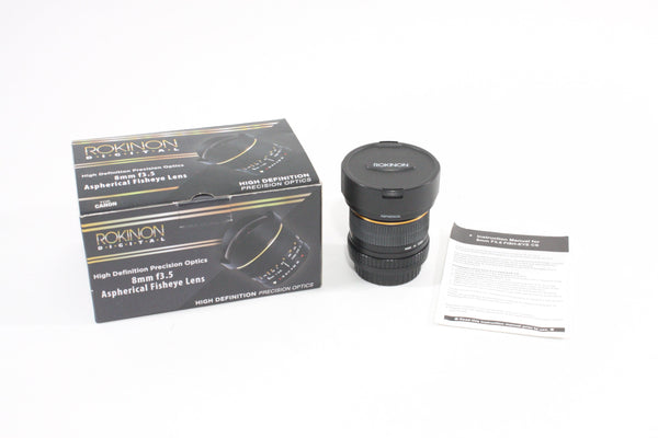 Rokinon 8mm F3.5 Fish Eye CS for Canon EF-S Lenses Small Format - Canon EOS Mount Lenses - Canon EF-S Crop Sensor Lenses Rokinon FE8M-C