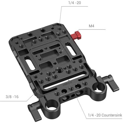 SmallRig V Mount Battery Plate with Dual 15mm Rod Clamp 3016 Cages and Rigs SmallRig PRO1379