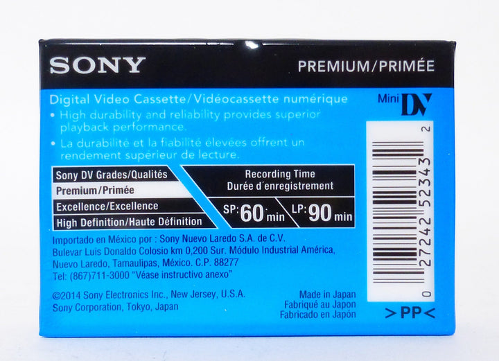 Cassette vidéo Digital Sony Mini DV-60