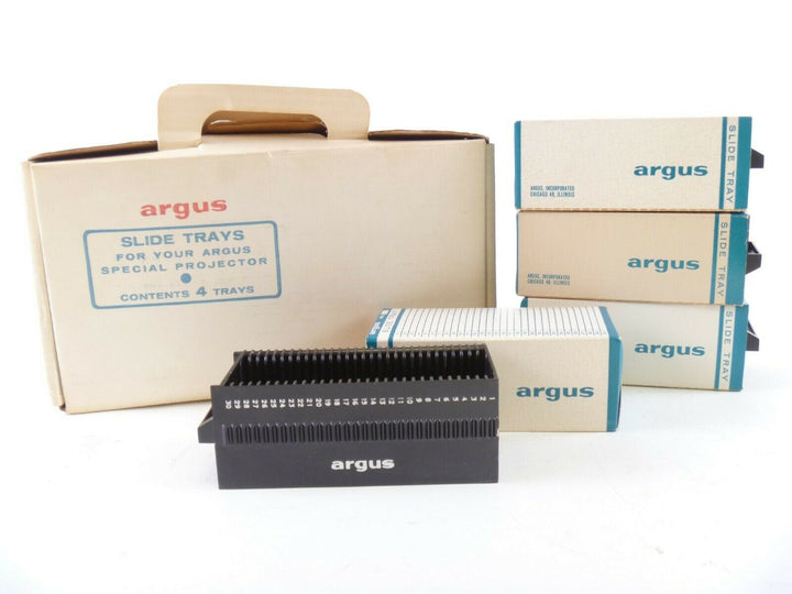 Argus Slide Trays, No. 583, Box of 4, each holds 30 Slides, Excellent Condition. Projection Equipment - Trays Argus ARGUS583TRAYS