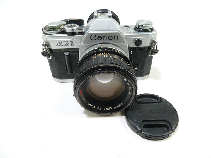 Canon AE-1 Chrome 35mm SLR Camera w/ 50mm 1.4 SSC Lens 35mm Film Cameras - 35mm SLR Cameras Canon 1943679