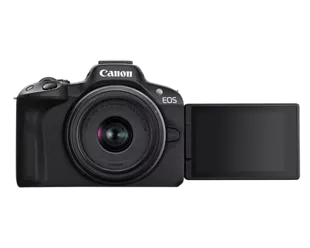 Canon EOS R50 Mirrorless Camera with 18-45mm Lens (Black) Digital Cameras - Digital Mirrorless Cameras Canon CAN5811C012