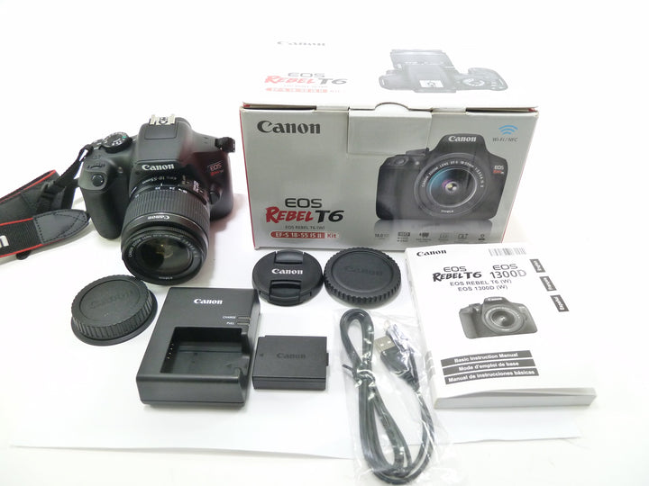 Canon Rebel T6  Digital SLR Camera with 18-55mm lens - Shutter count 13 Digital Cameras - Digital SLR Cameras Canon 422074008656