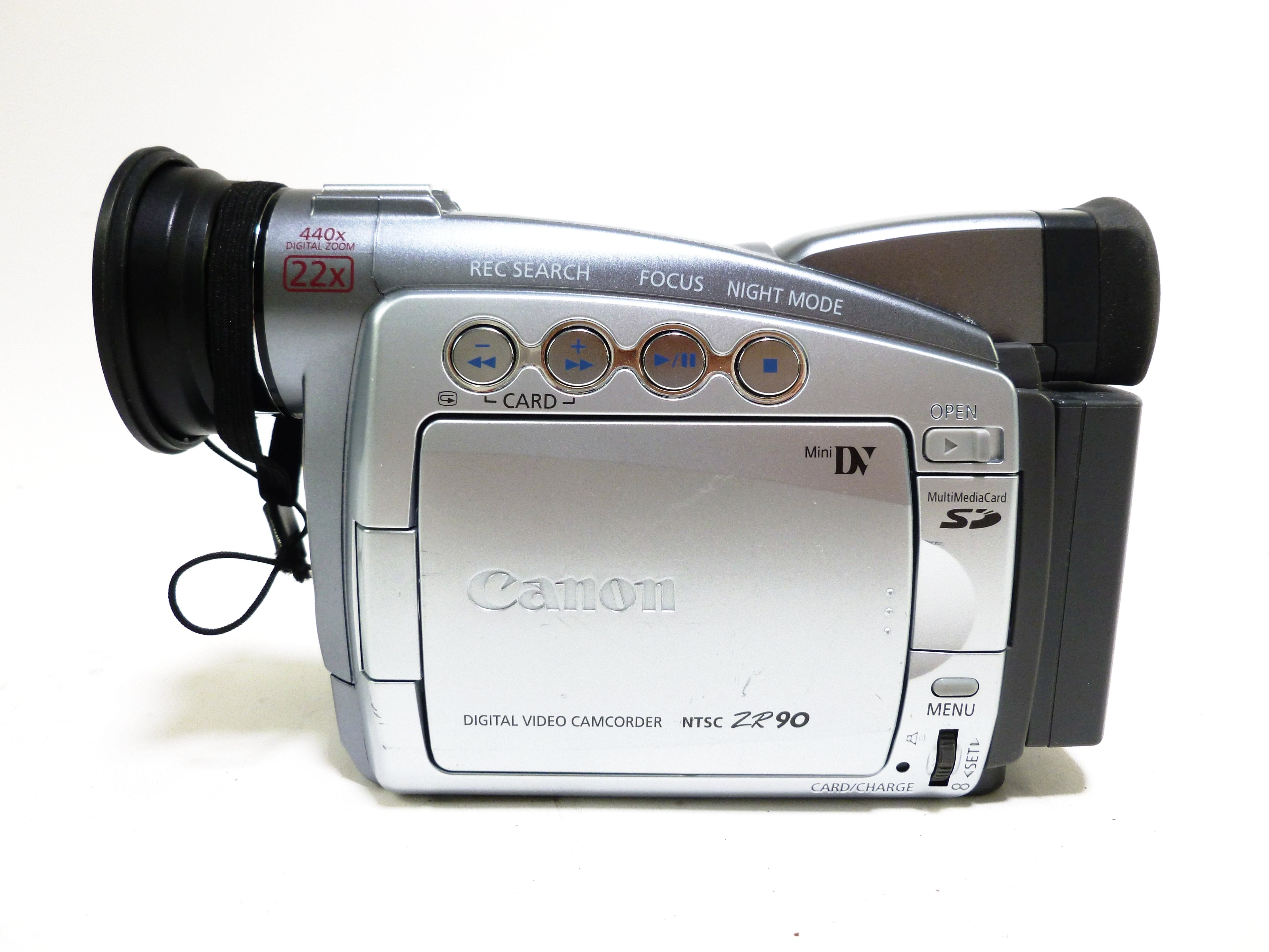 Canon ZR90 Mini Dv Camcorder Player Video Camera Manual Remote store SD Card Case