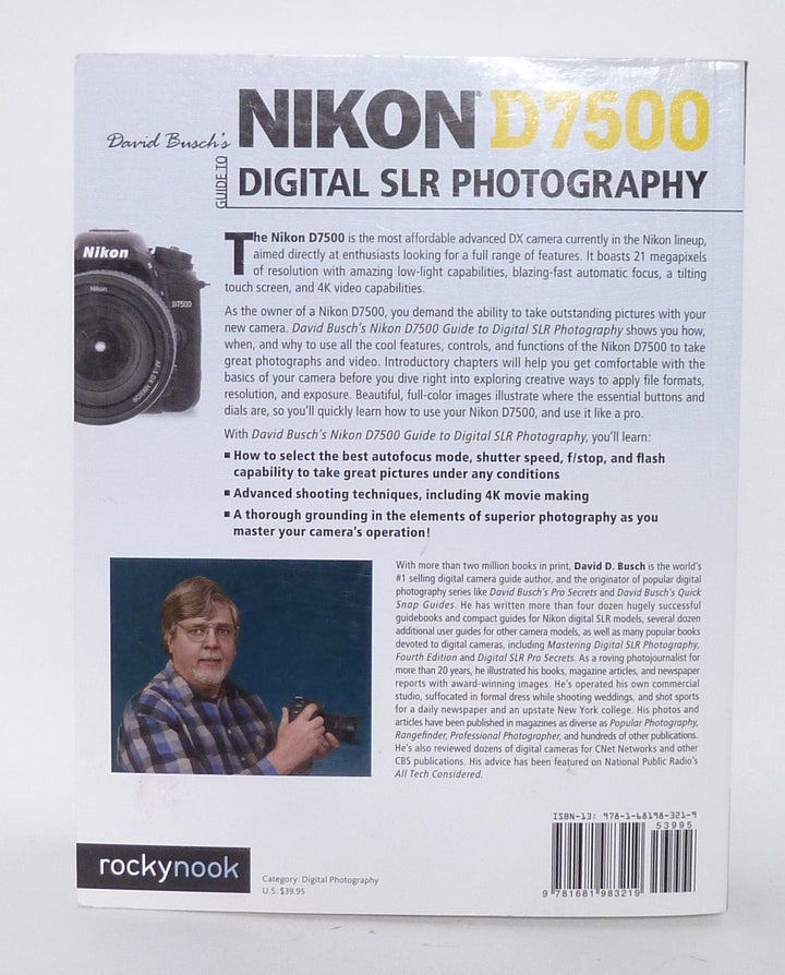 David Busch's Nikon D7500 Guide Books and DVD's Rockynook BUSCHD7500