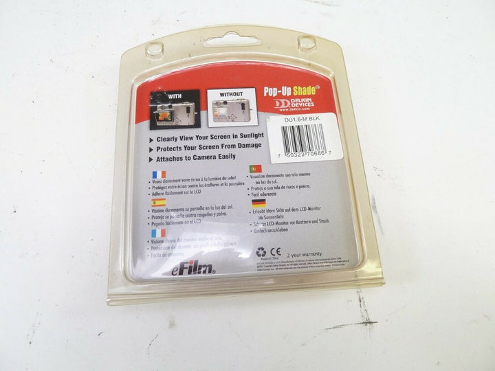 Delkin Snap-On Pop-Up 1.6" Universal Shade for Cameras with 1.6" Screen - New! LCD Protectors and Shades Delkin DELDU16MBLK