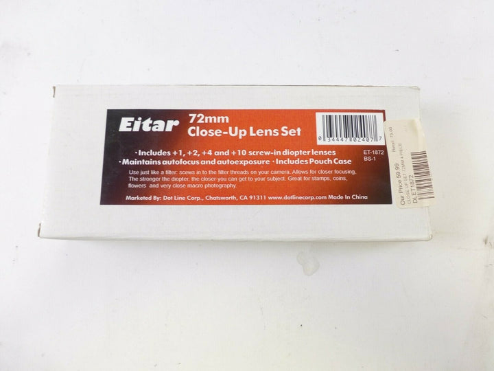 Eitar 72mm Close-Up Filter Set in OEM Box with Case, BRAND NEW! Filters and Accessories Dotline DLET1872