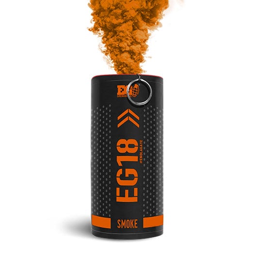 Enola Gaye EG18: Wire Pull Smoke Grenade - Orange Props - Special Effects Enola Gaye EG18 - Orange